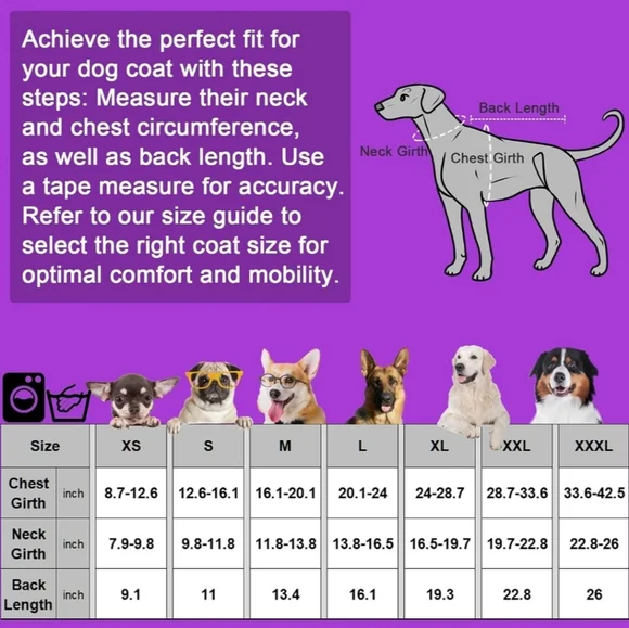 Fragralley Dog Purple Plaid Reversible Fall Winter Coat with Harness Hole Size L - Picture 2 of 9